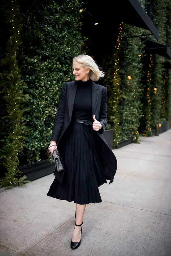 Black Pleated Skirt