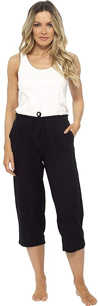 Causeway Bay Ladies Linen Blend Summer Cropped Trousers