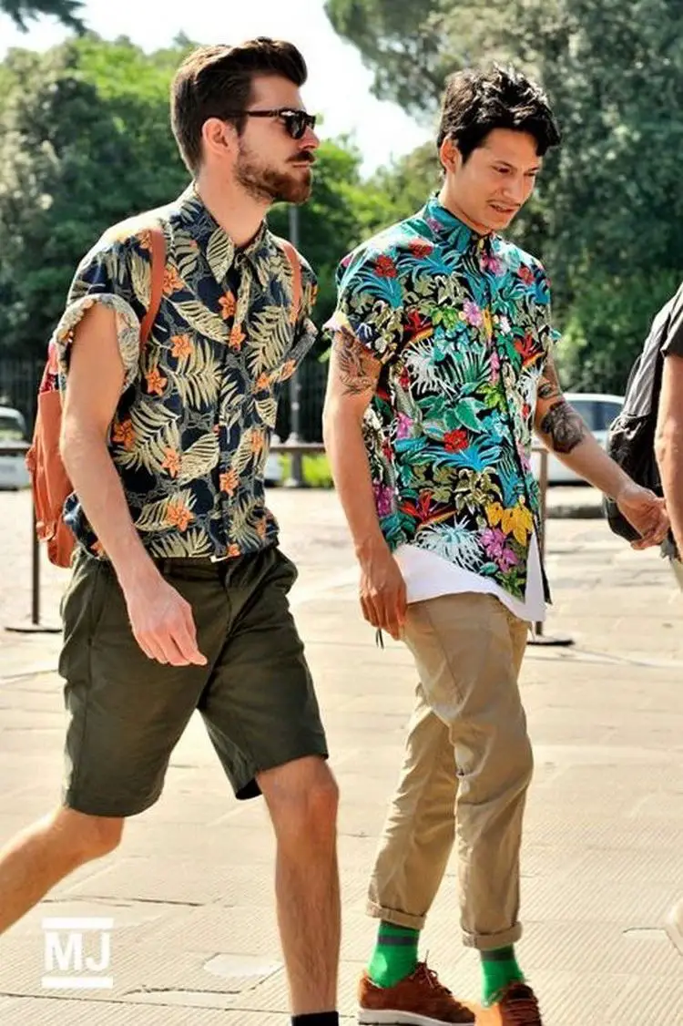Men's Floral Printed Shirts Match your bottom