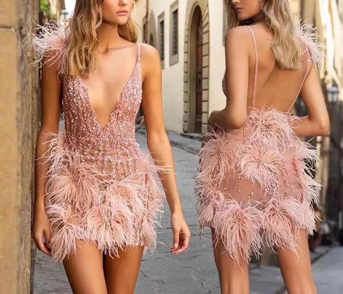 In Stock!!!Feather Stones Embellished Dress-Evening Gown-Dress For Photoshoot-Sexy Party Dress-Bridesmaid Dress-Cocktail Dress-Dinner DressIn Stock!!!Feather Stones Embellished Dress-Evening Gown-Dress For Photoshoot-Sexy Party Dress-Bridesmaid Dress-Cocktail Dress-Dinner Dress