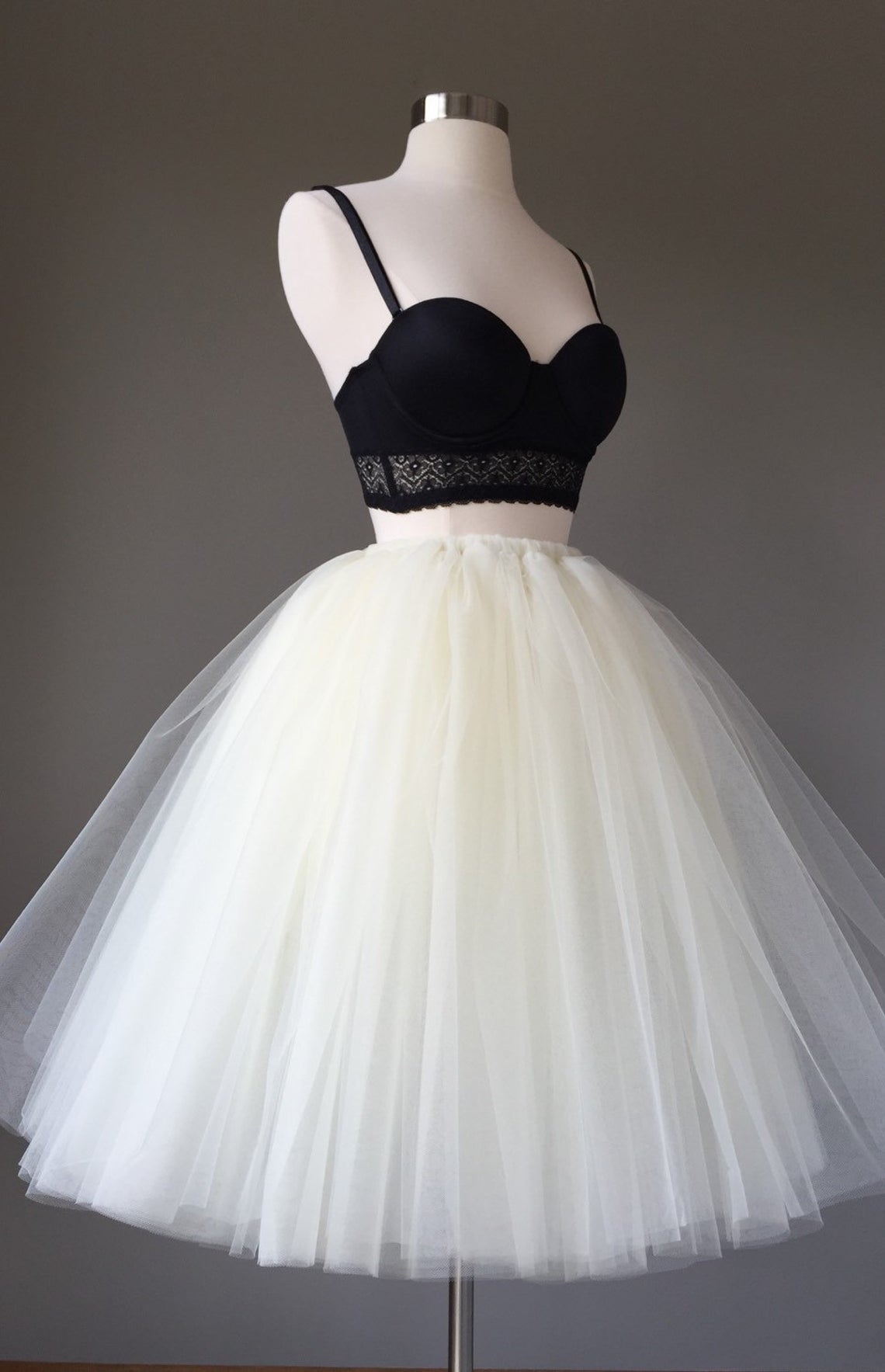Light ivory Tulle skirt- adult tutu, 8 layer tulle skirt, bridal shower tutu