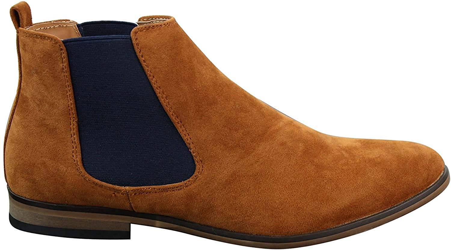 Mens Italian Suede Slip On Ankle Boots Smart Casual Desert Chelsea Dealer