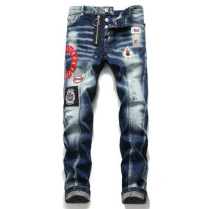 Men's Personality Patch Embroidered Jeans