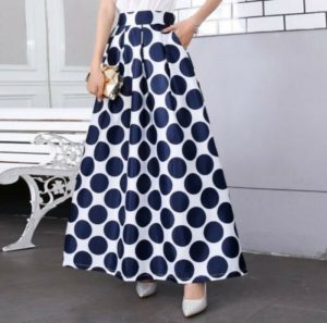Occident Women's A-line Bubble Skirts Floral Printed Ankle-length Swing Beach