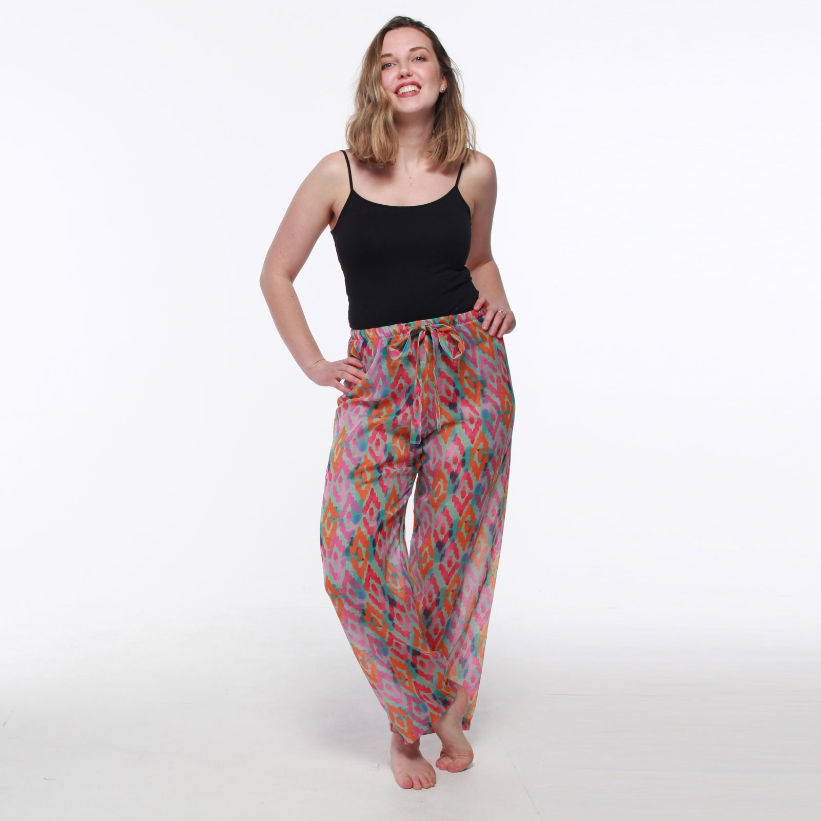 Pink Geometric Patterned Lounge Trousers