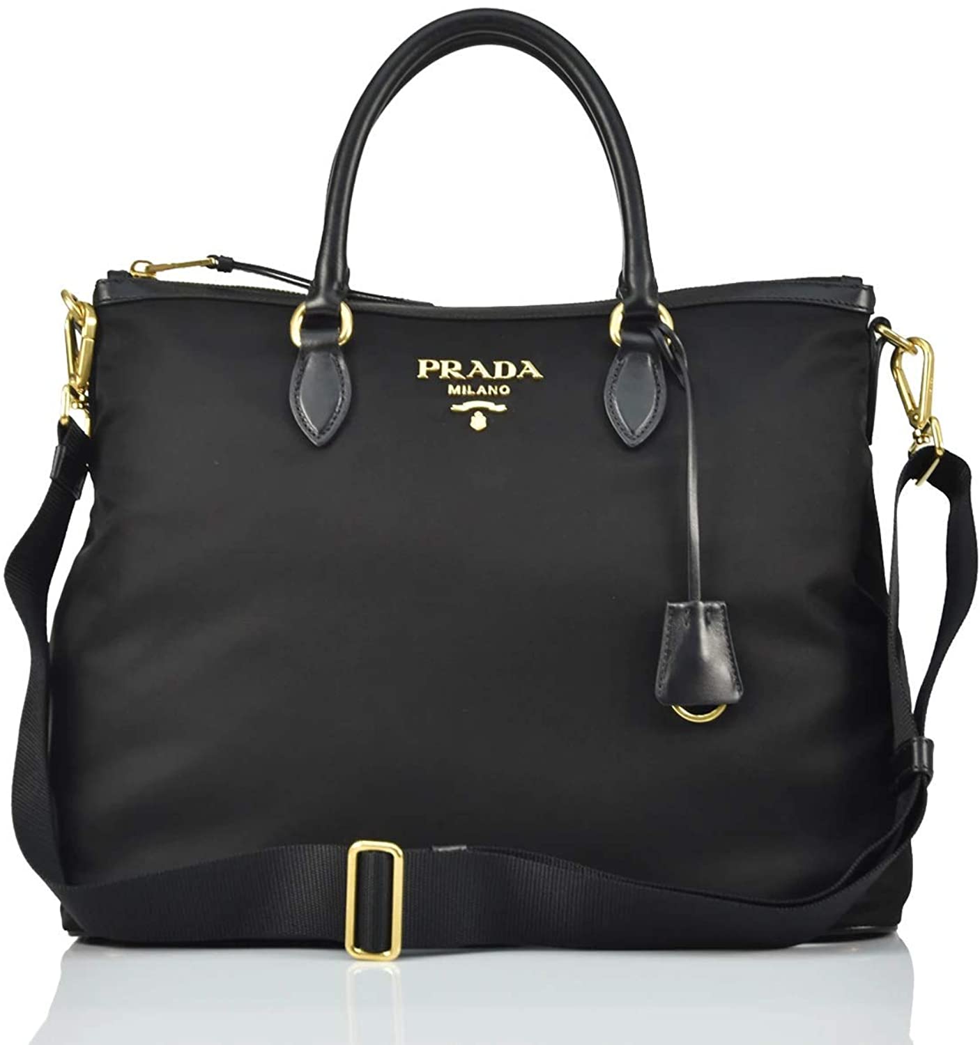 Prada Women's Fabric Hand Bag - Black - Mod.1BC060 QXO F0002 00