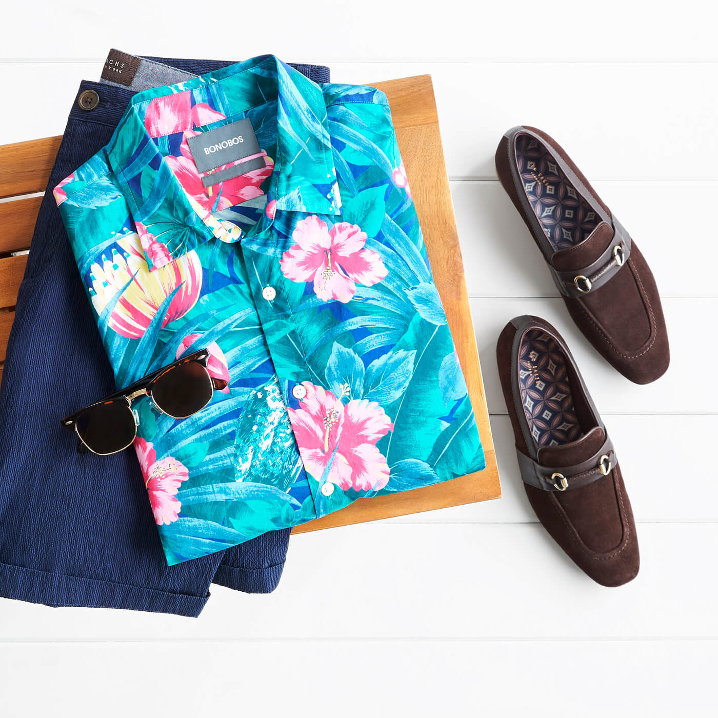 Men's Floral Printed Shirts Colour coordinate your shoes