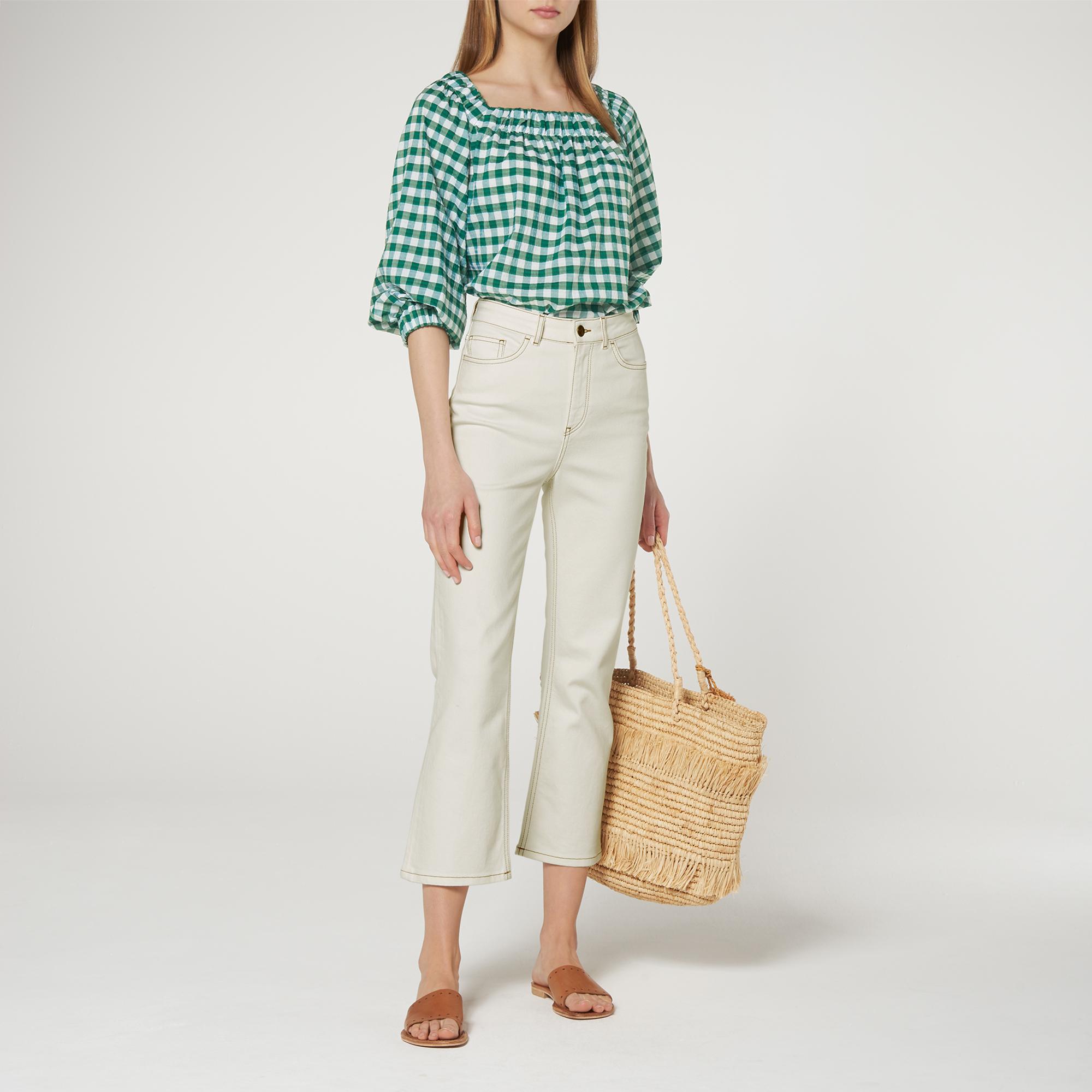L.K.Bennett Saffron Gingham Green Top