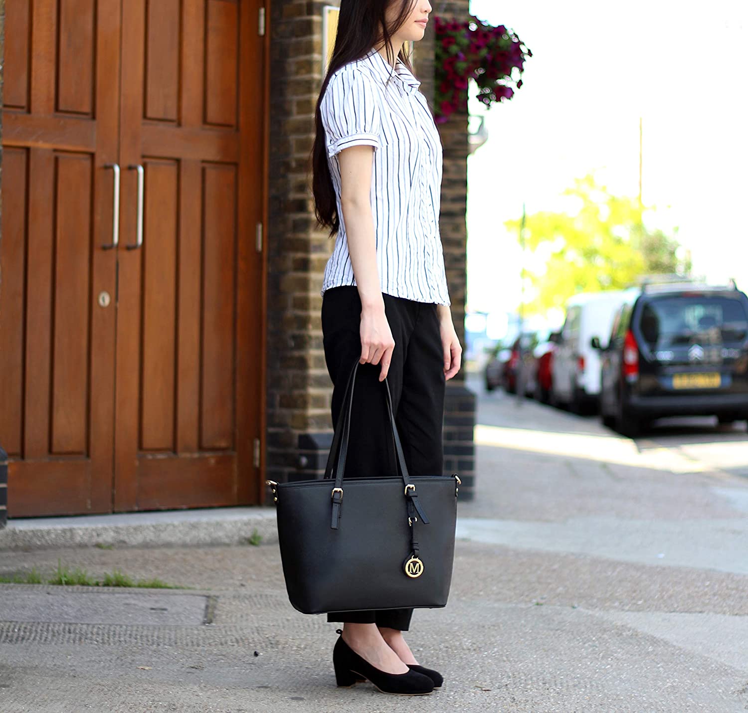 WEDMAY Tote Bag for Women Large Black Totes Handbags Designer Bags School Handbag Shoulder Bags for Women 14 15.6 Inch Laptop Bag
