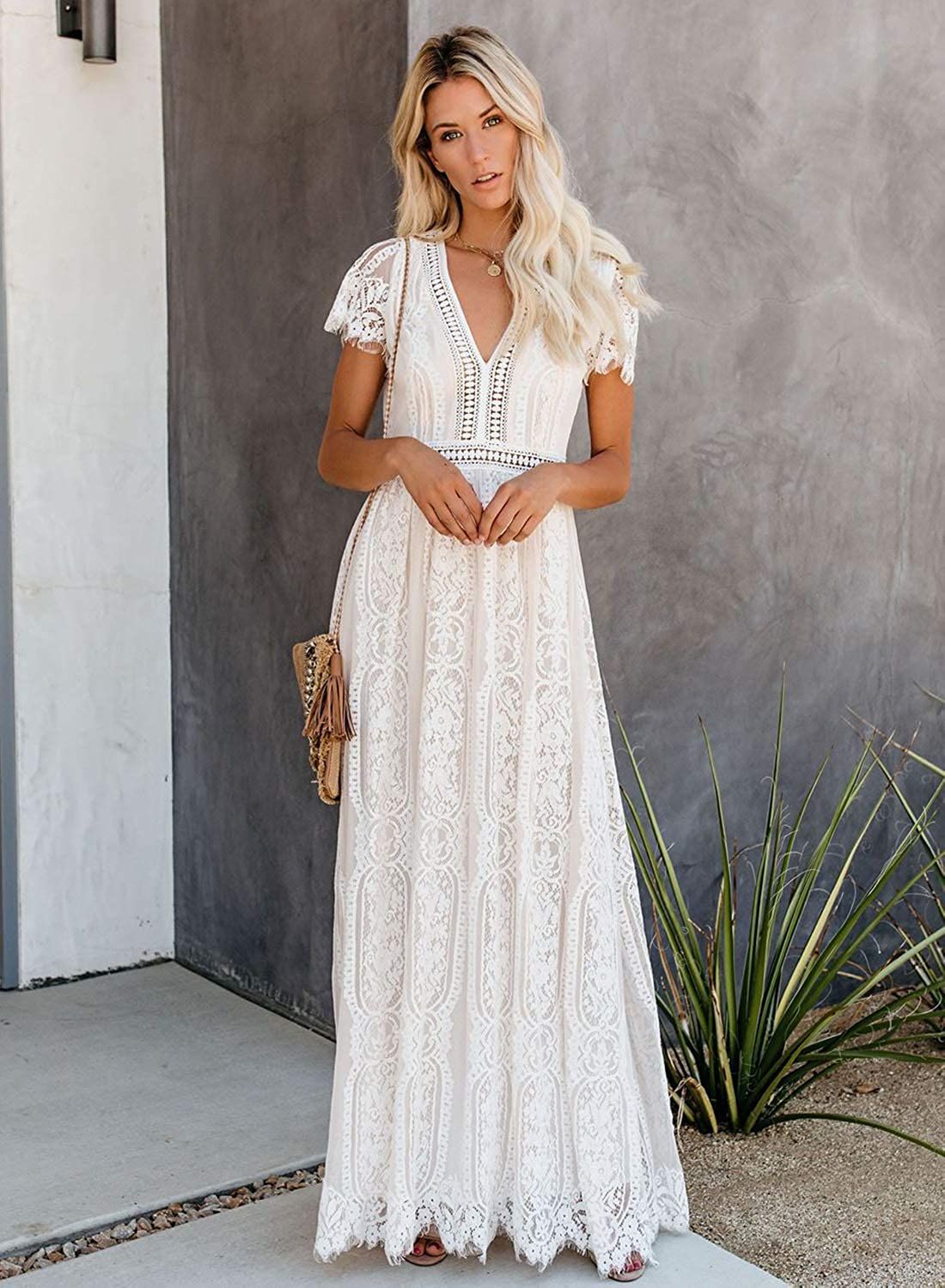White Lace Maxi Dress