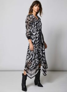 cow print dress with belt
