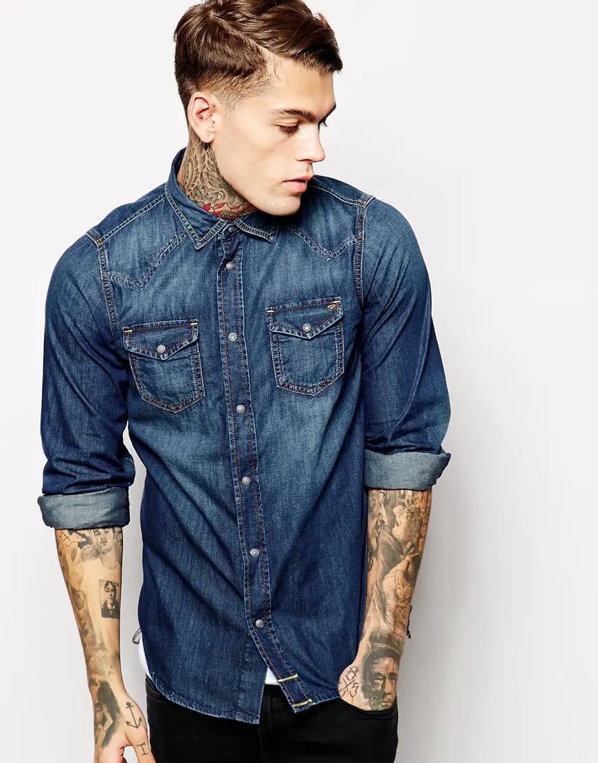 acid-washed denim shirts