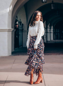 maxi skirt with cardigan image
