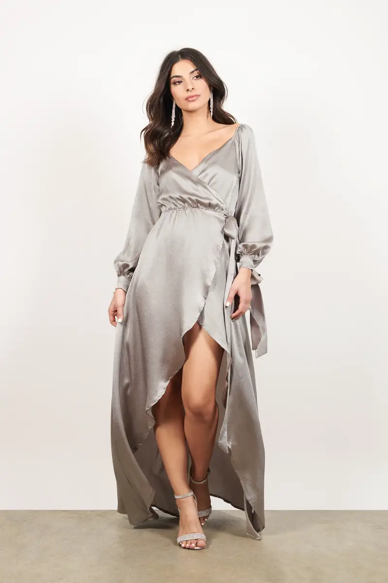 Silk Wrap Maxi Dress