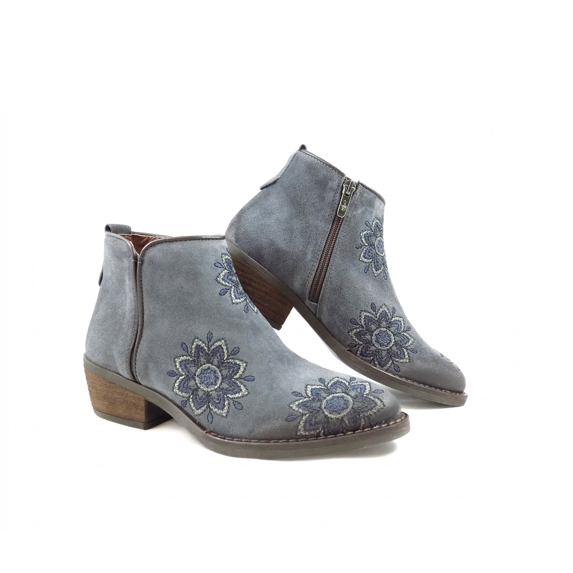 3459 Western Style Ankle Boot with Embroidery