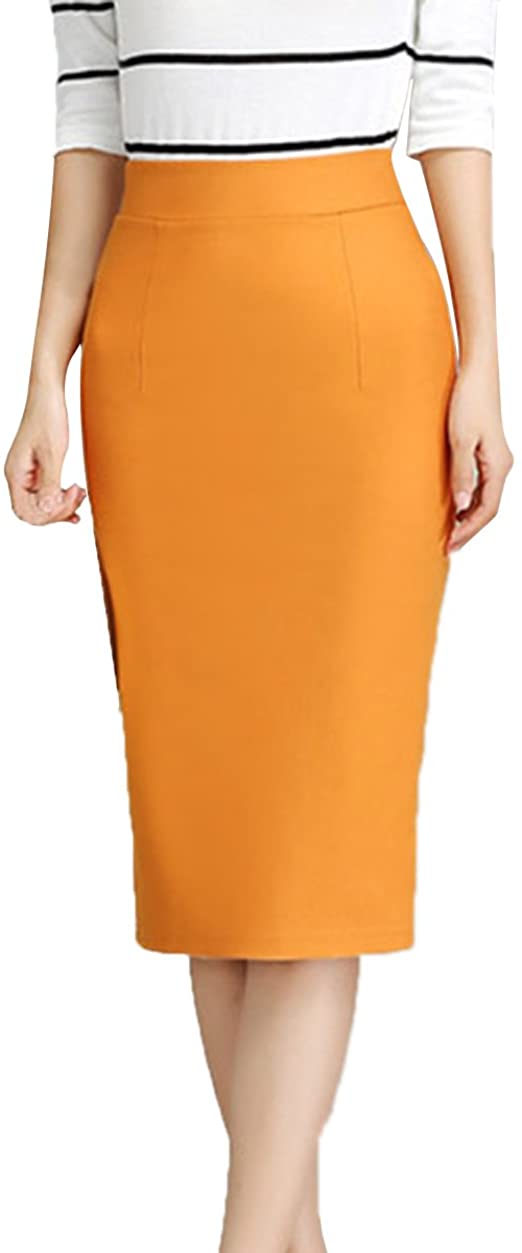 Plain Work Tube Bodycon Skirt