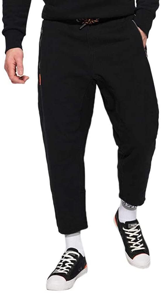 Superdry Cropped Loopback Jogger Man Pants Black