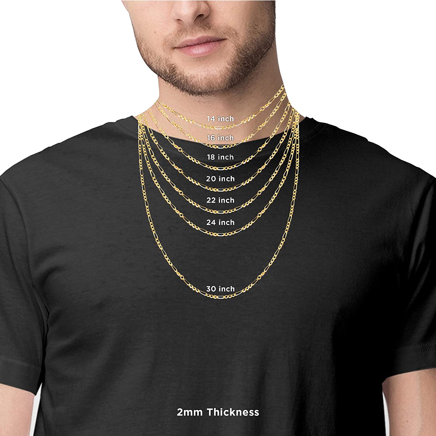 Mens Figaro Chain Necklaces