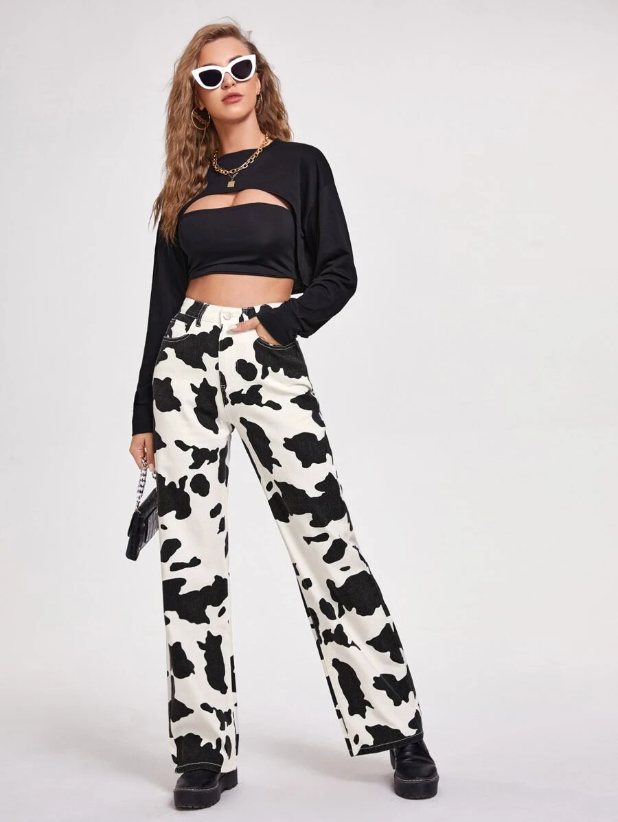 Cow Print Jeans
