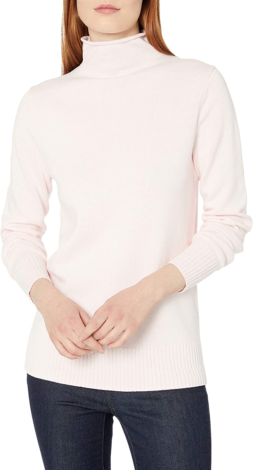 Amazon Essentials Women's Long-Sleeve 100% Cotton Roll Neck Sweater