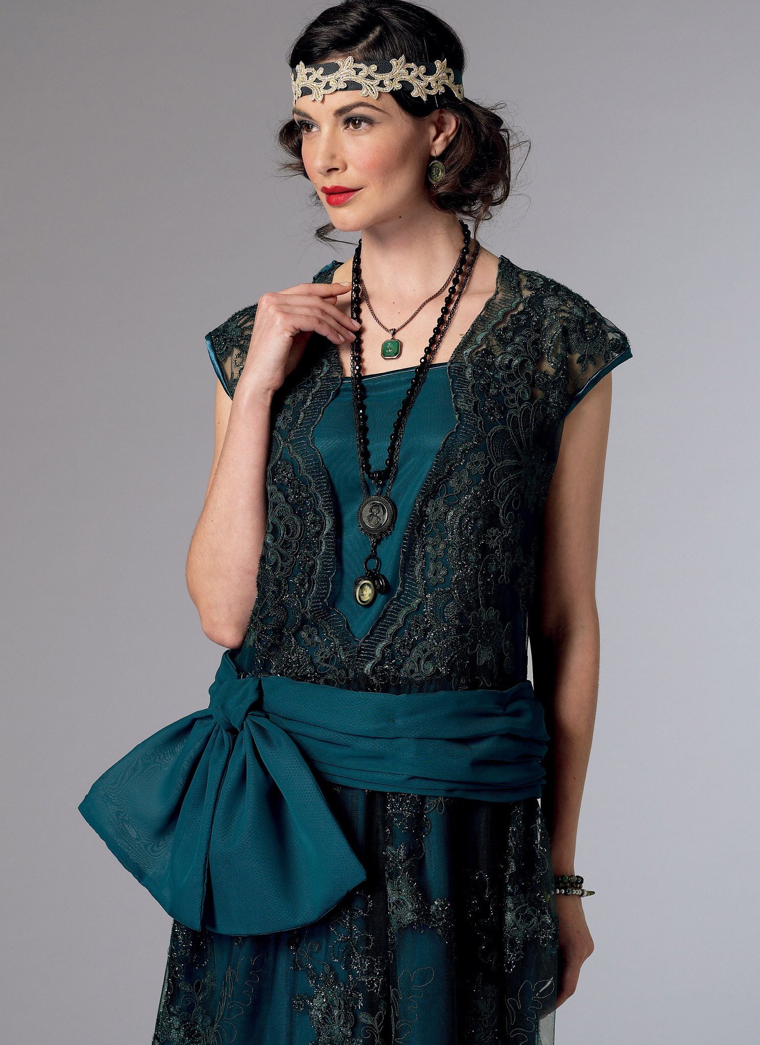 B6399 Misses' Drop-Waist Dress with Oversized Bow