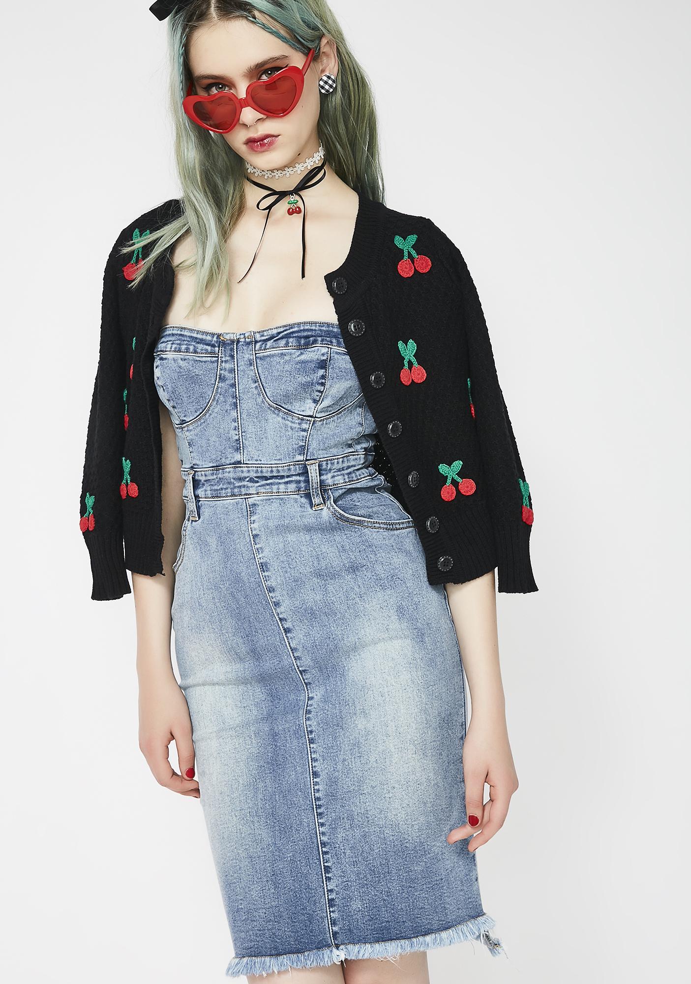 BELLA STRAPLESS DENIM DRESS