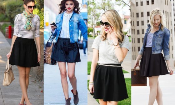 Black Skater Skirt Dresses