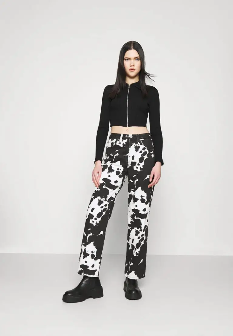 cow print jeans womens