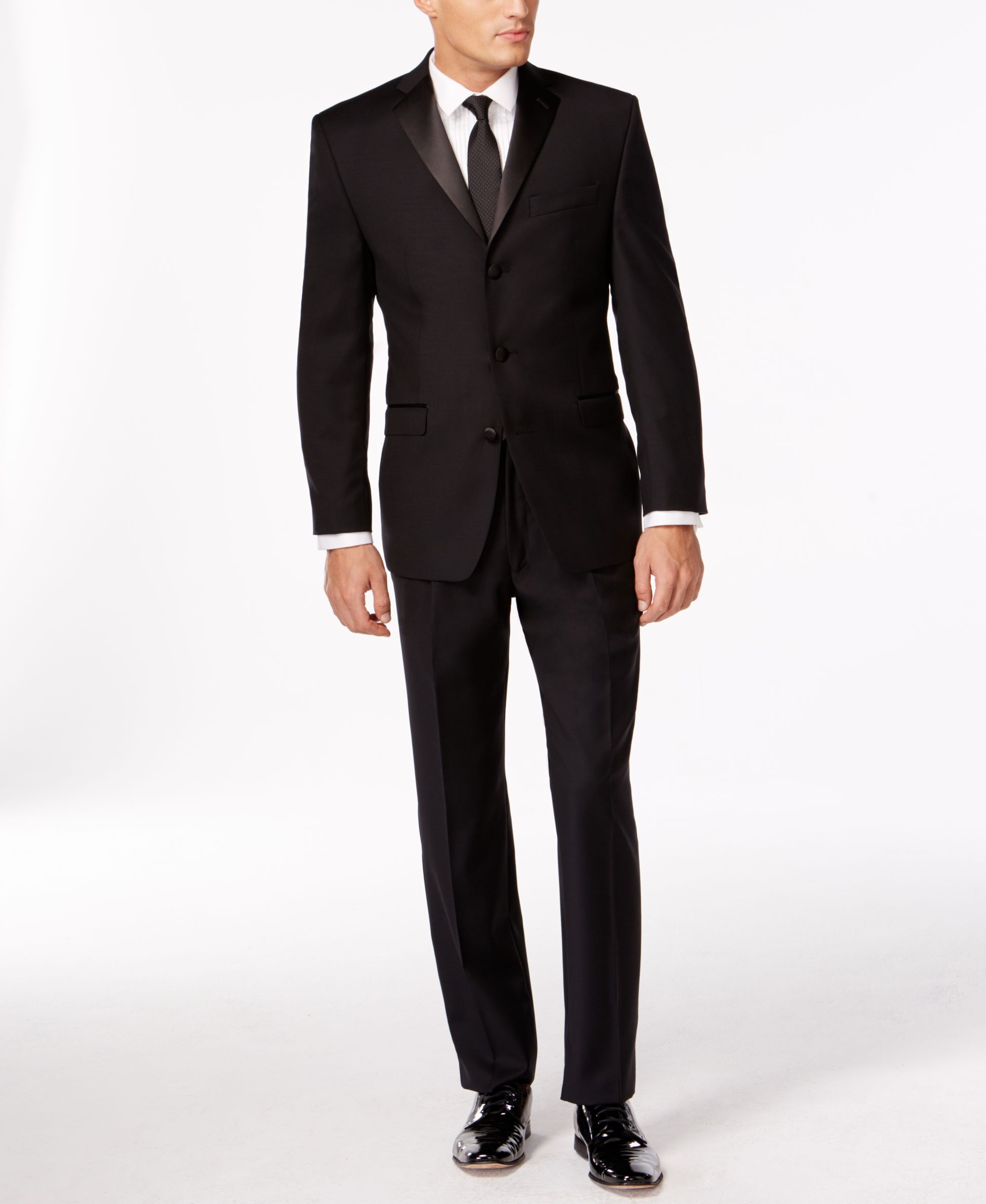 Calvin Klien Black Three-Button Slim-Fit Tuxedo