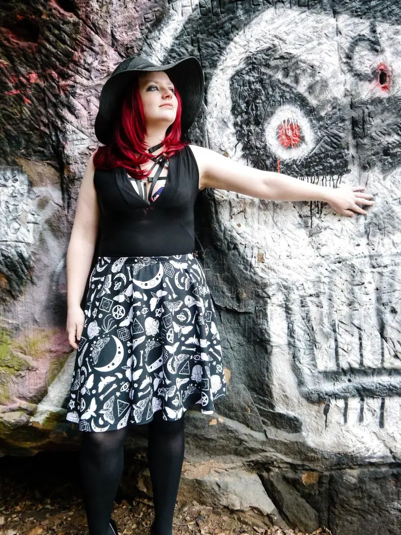 Celestial Anatomy A-Line Skater Skirt