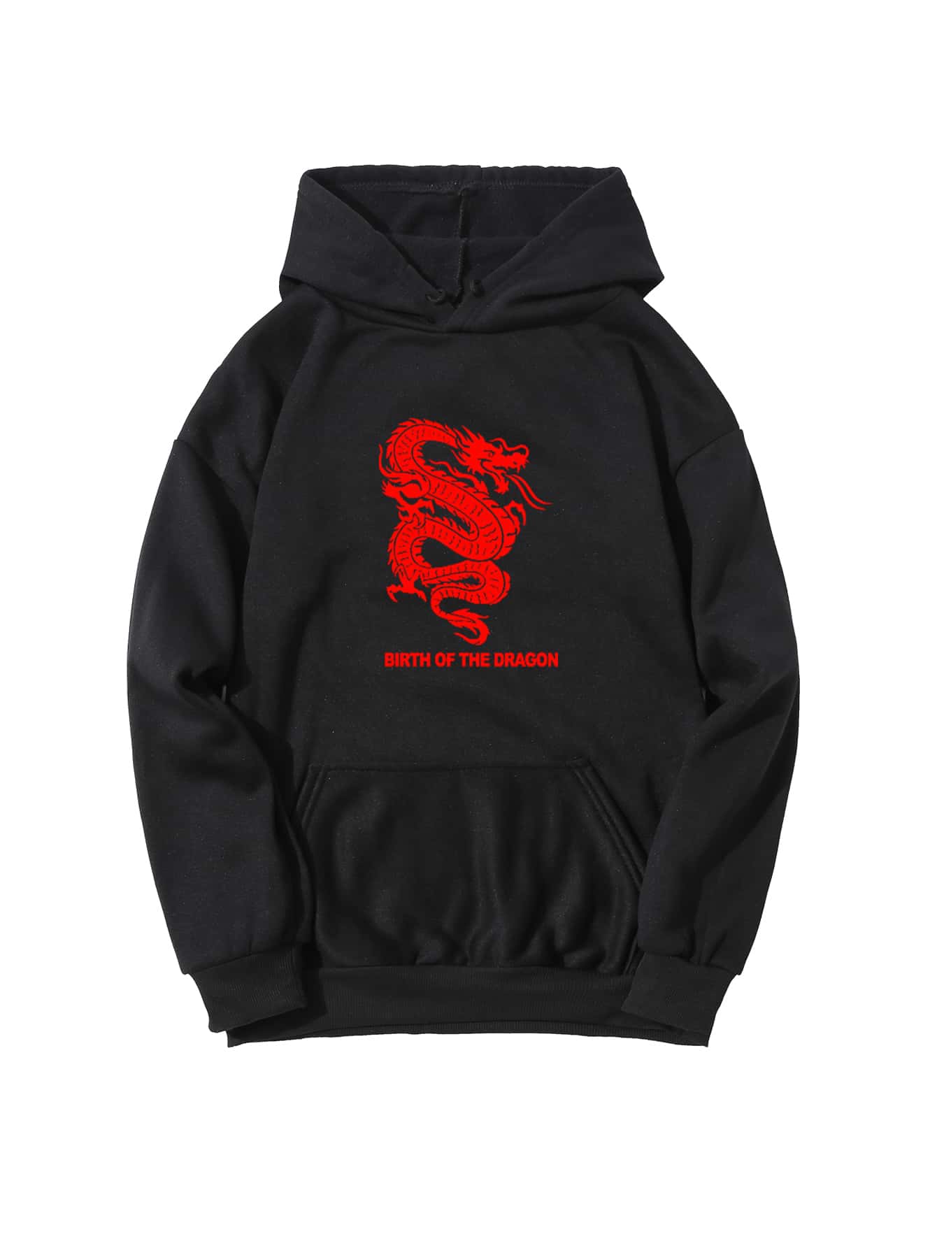 Chinese Dragon & Slogan Graphic Hoodie