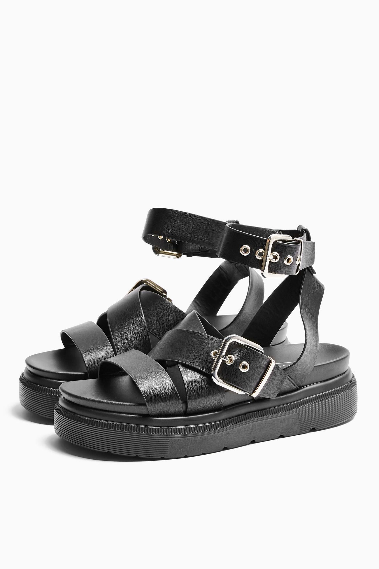 Chunky black sandals