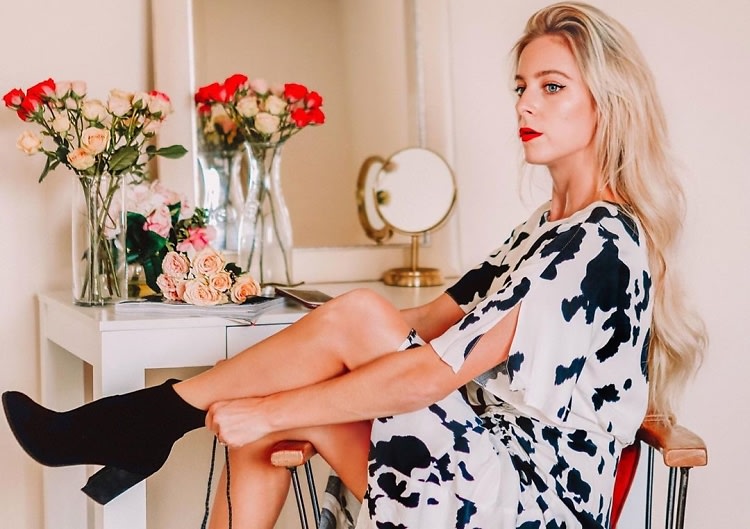 Cow Print Skirt with high heels 