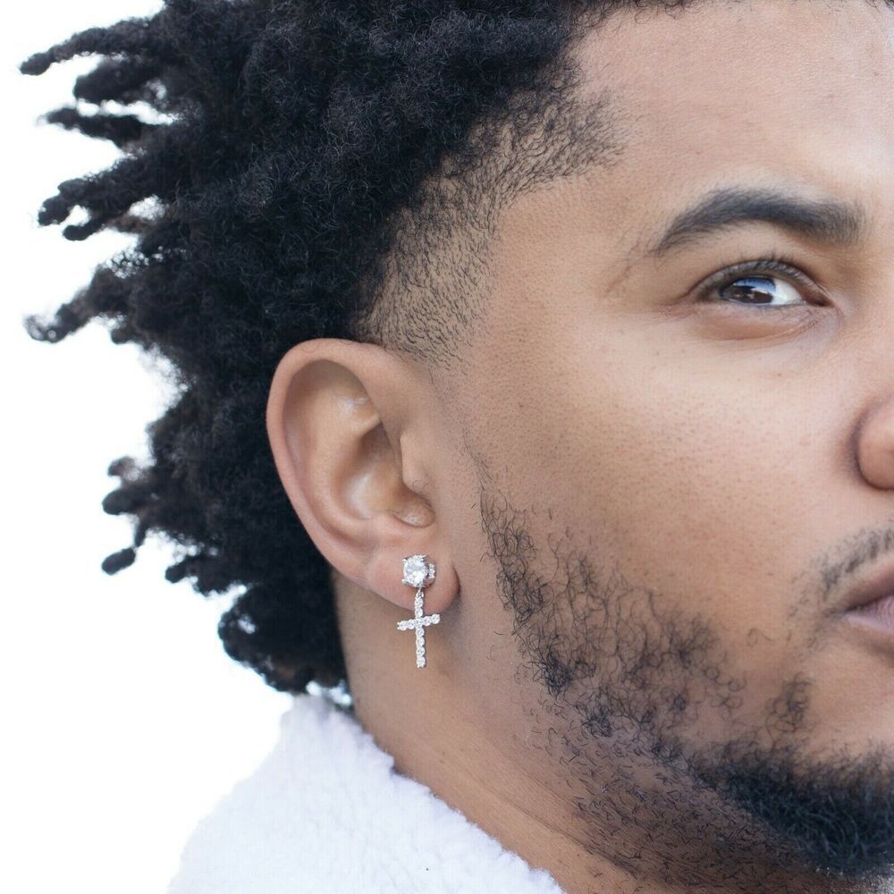 Cross earrings for men