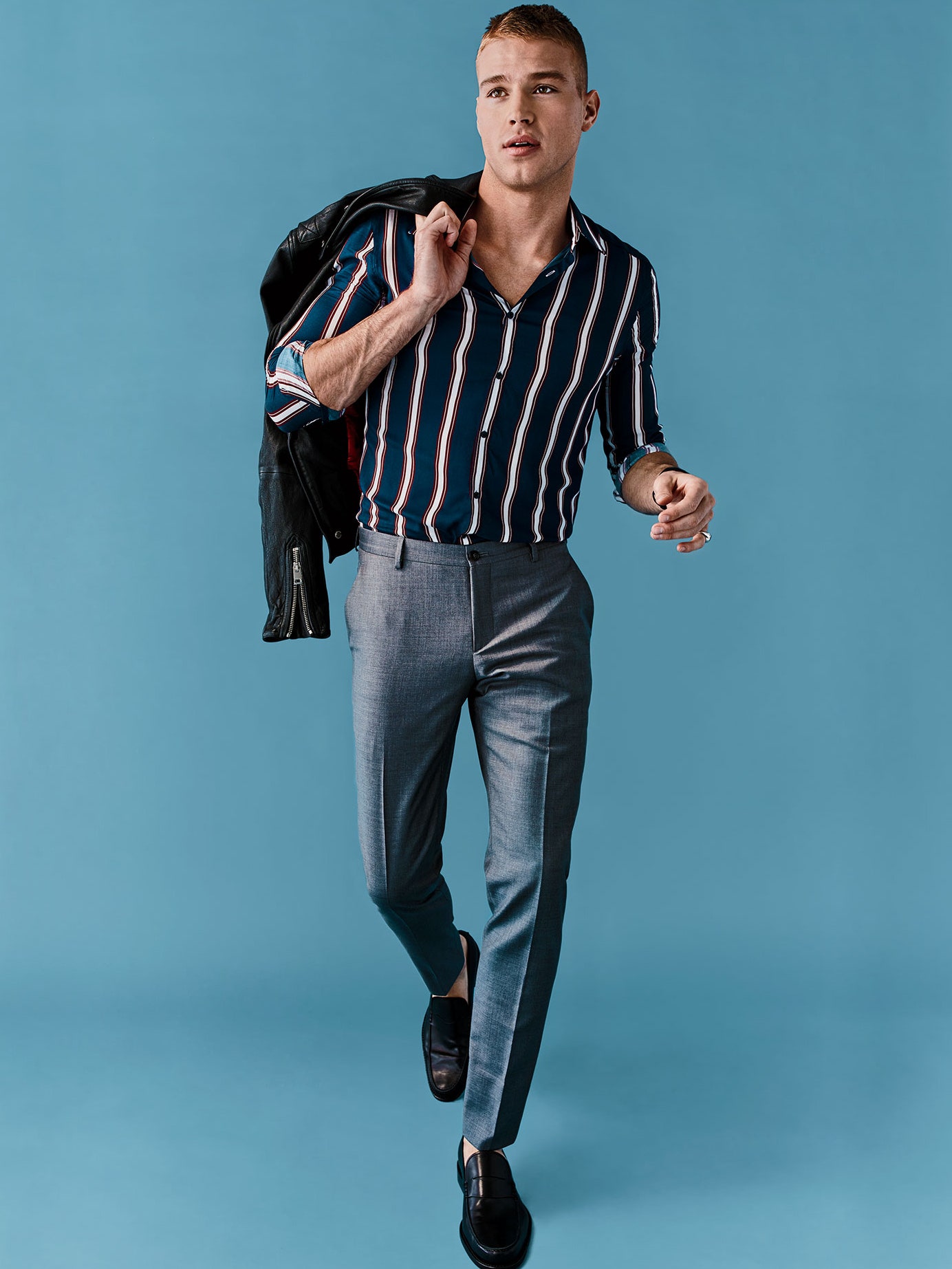 Dark Coloured shirt Striped Print Shirt