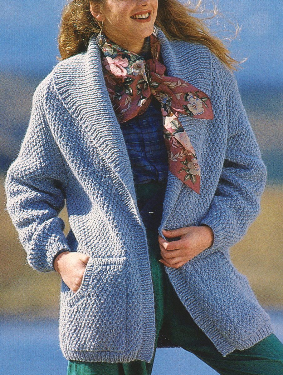 Digital Download PDF Vintage Knitting Pattern Women's Ladies Chunky Jacket Cardigan 30 -40" Easy