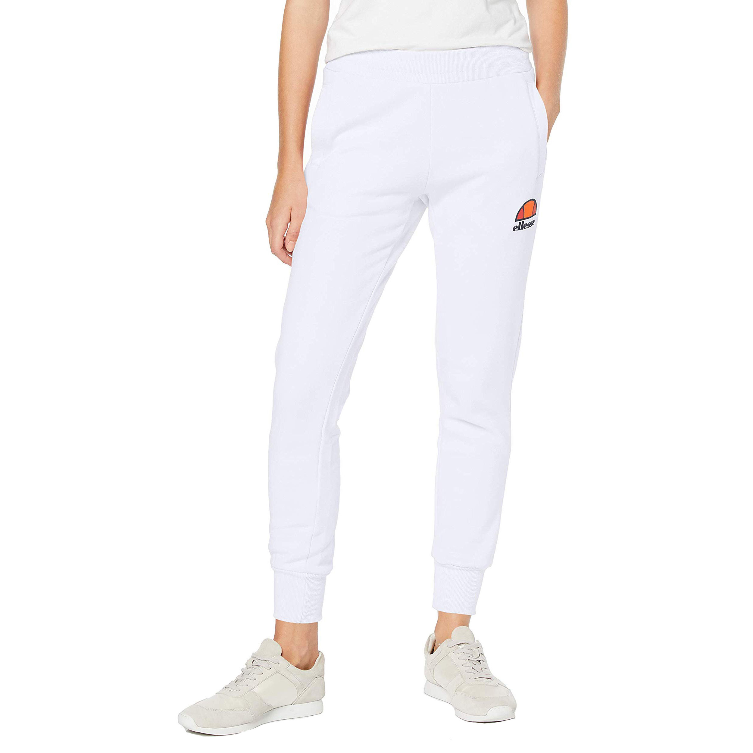 ELLESSE WOMENS QUEENSTOWN JOGGING SWEAT PANTS WHITE