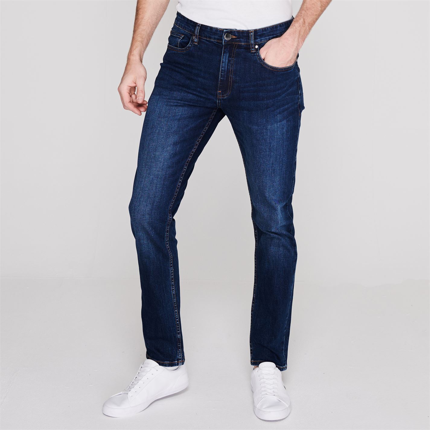 Firetrap Mens Skinny Jeans Tonal Stitching Denim Trousers Casual Pants Bottoms