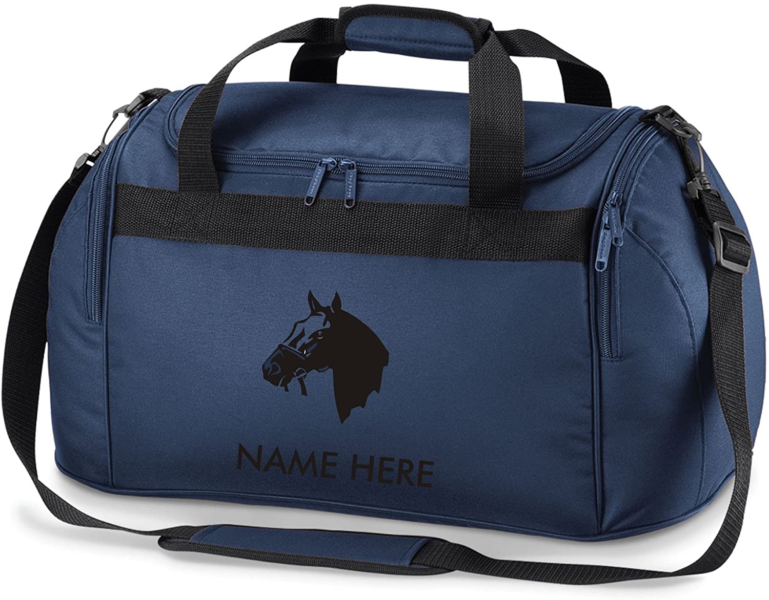 Gymkhana Equestrian Horse Riding Bag Holdall- Comes in Either Pink, Red, Navy Blue or Black.Free Personalisation (Navy Blue)