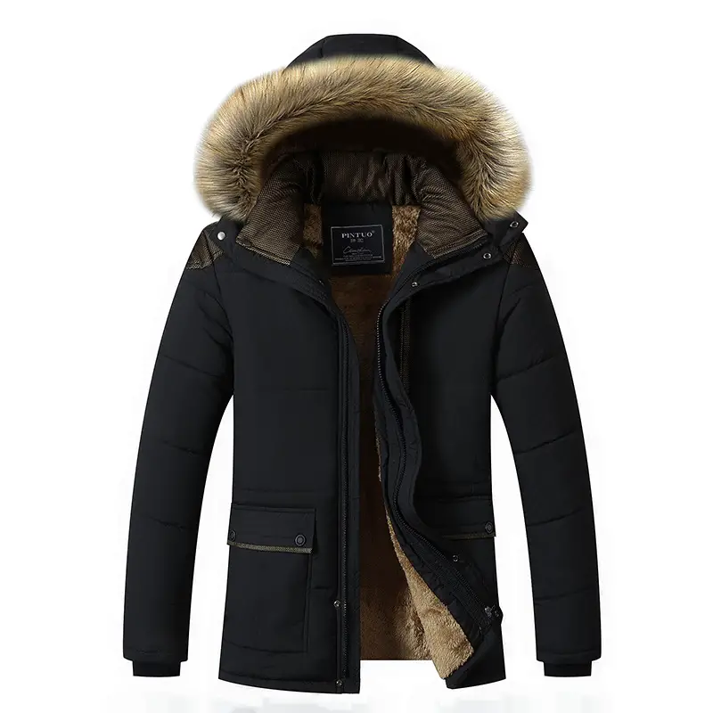 M-5XL Fur Collar Hooded Men Winter Jacket 2020 New Fashion Warm Wool Liner Man Jacket and Coat Windproof Male Parkas casaco