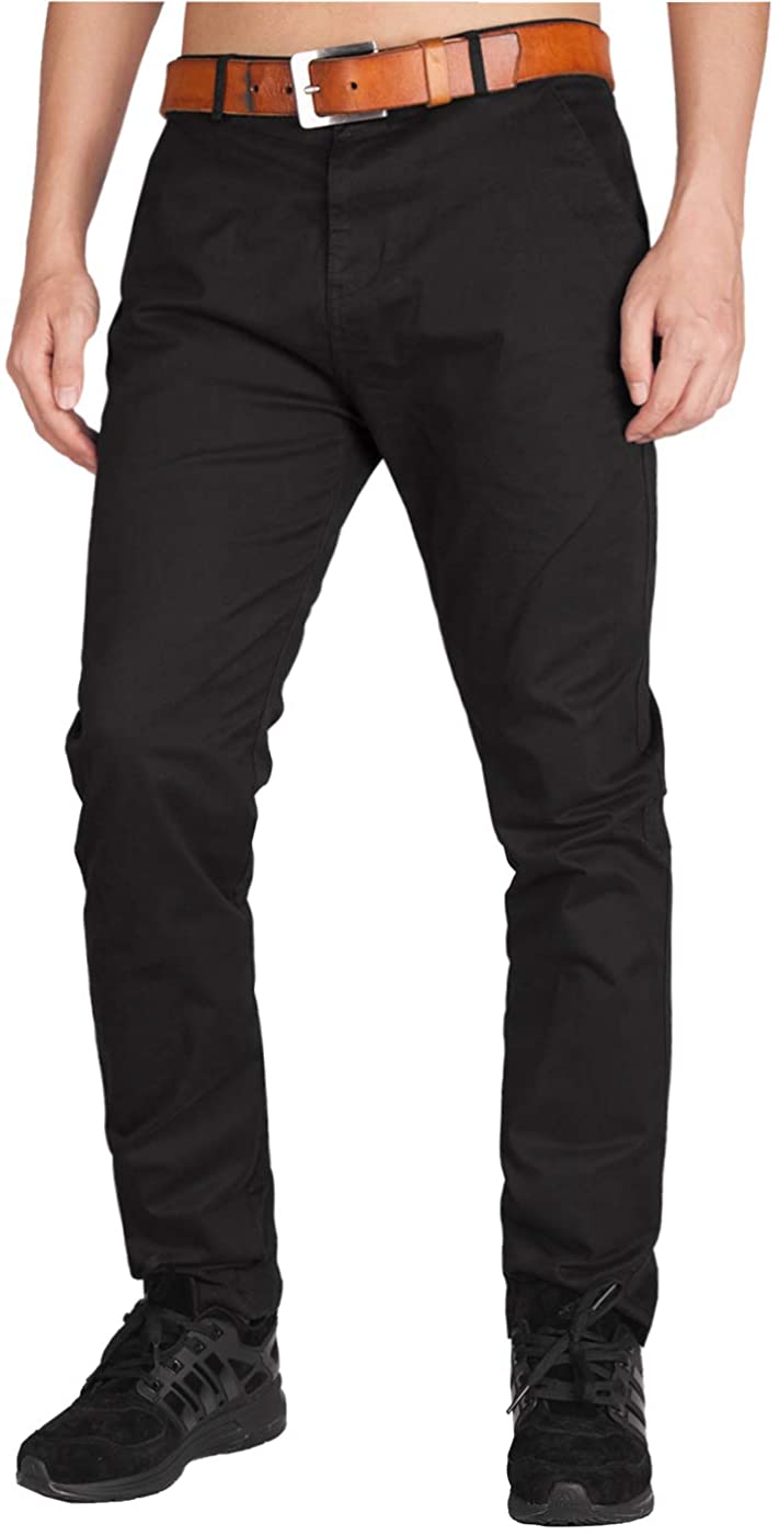 ITALY MORN Men's Chino Technical Traveller Trousers Casual Slim Fit