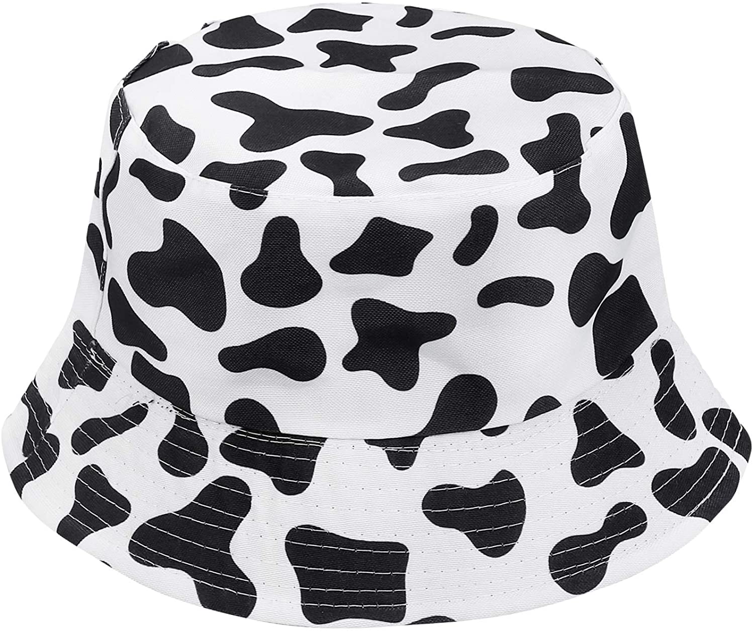 KESYOO Unisex Bucket Hat Cow Pattern Double-Side-Wear Reversible Summer Outdoor Cap Fisherman Cap UV Protection Hat for Hiking Beach Sports Supplies