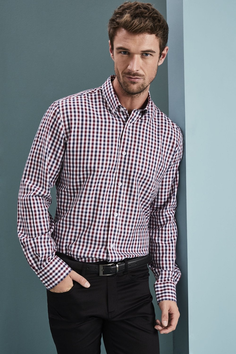 Large Check Shirt, Red/Navy