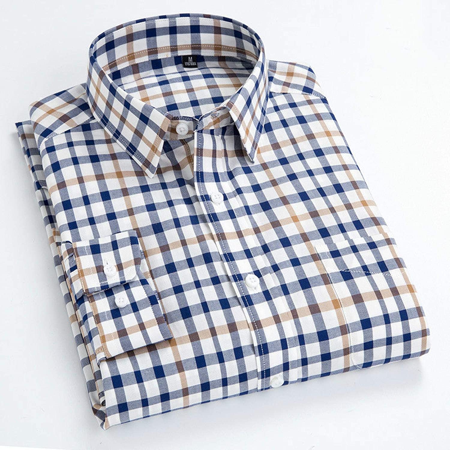 Long Sleeve Striped Cotton Men's Shirt 