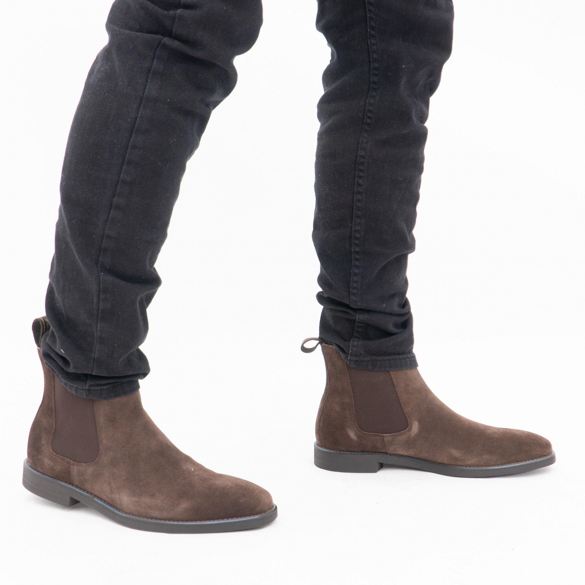 MAYFAIR Men's Suede Wide Fit Chelsea Boots Brown