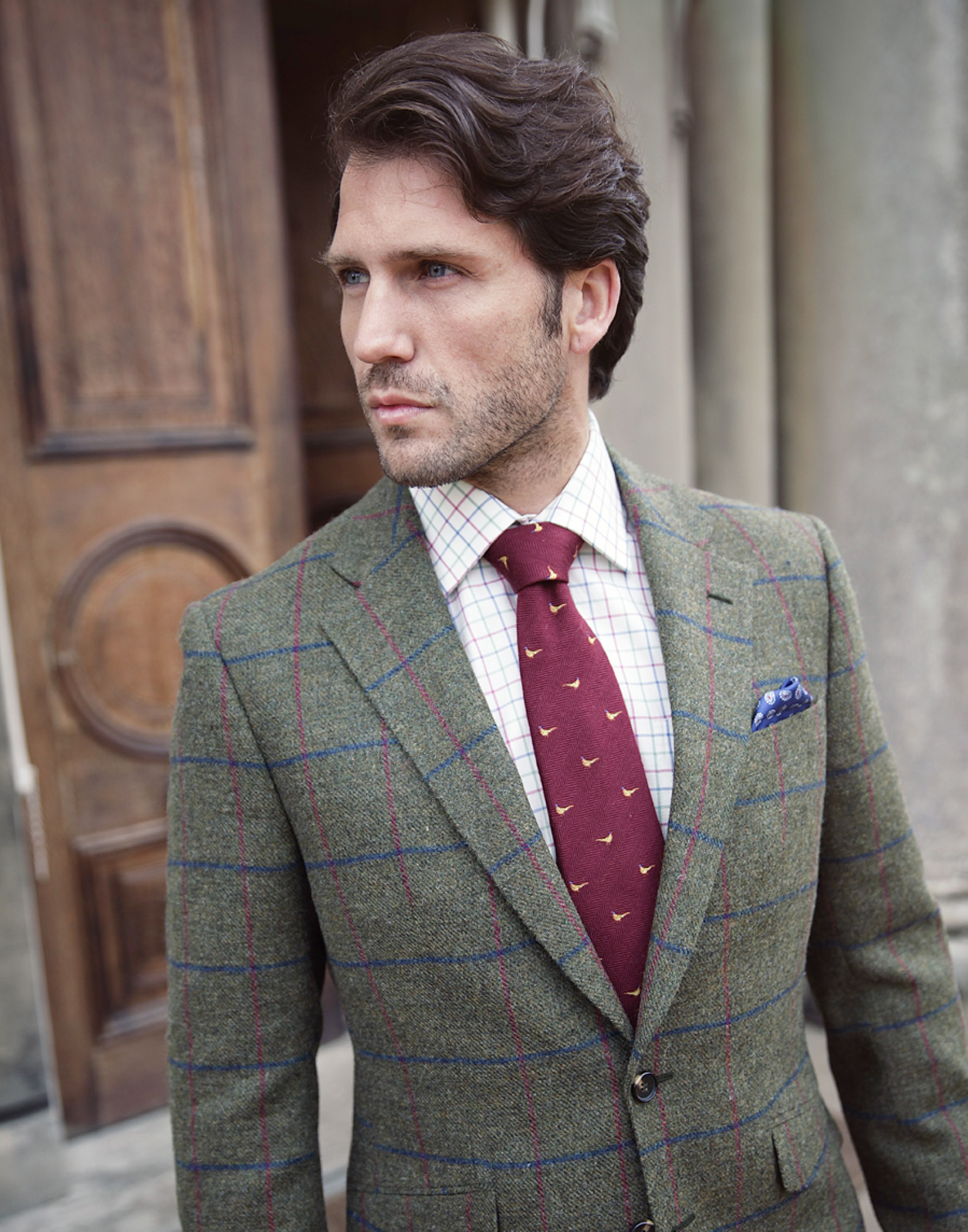 Mens Checked Shirt with jacket