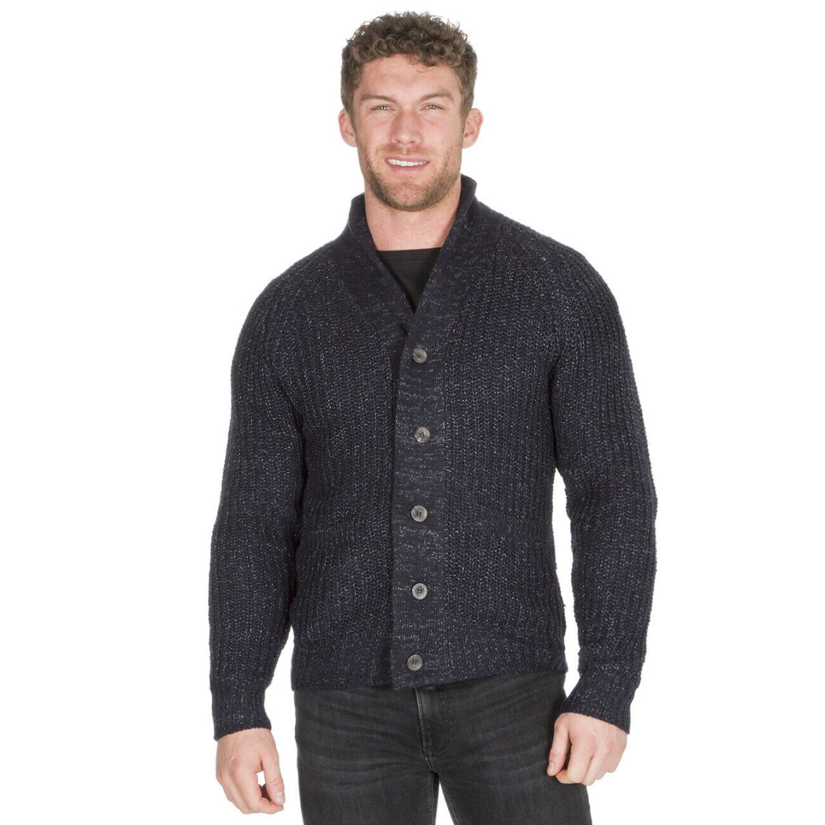 next mens black cardigan