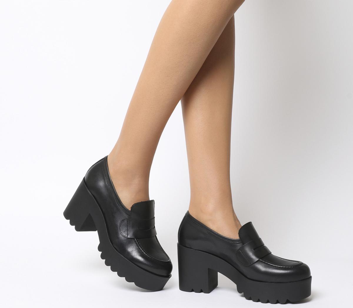 Monster 90's Chunky Loafers Black Leather