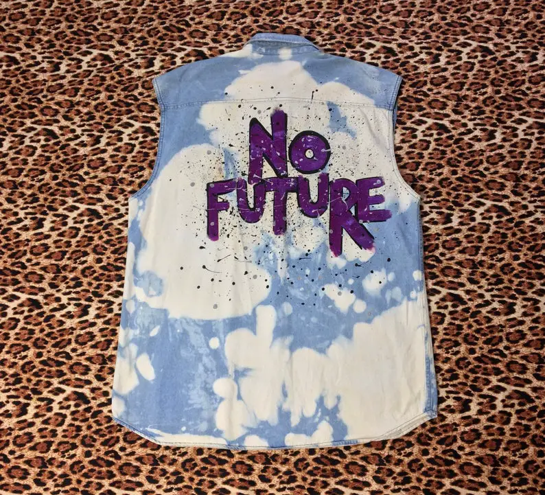 No Future reworked acid wash Denim Shirt