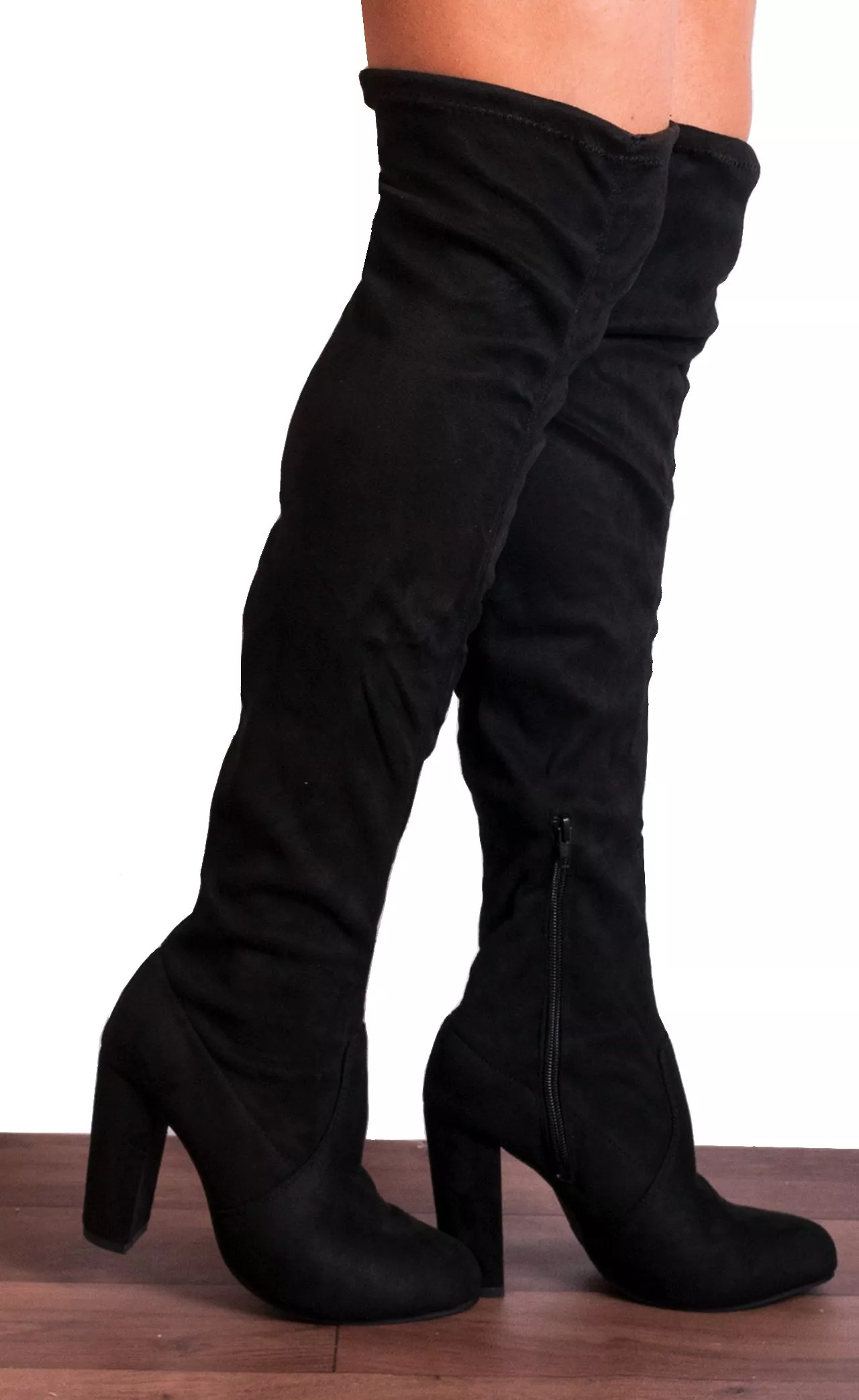 Over The Knee Stretch Block High Heeled Sock Boots